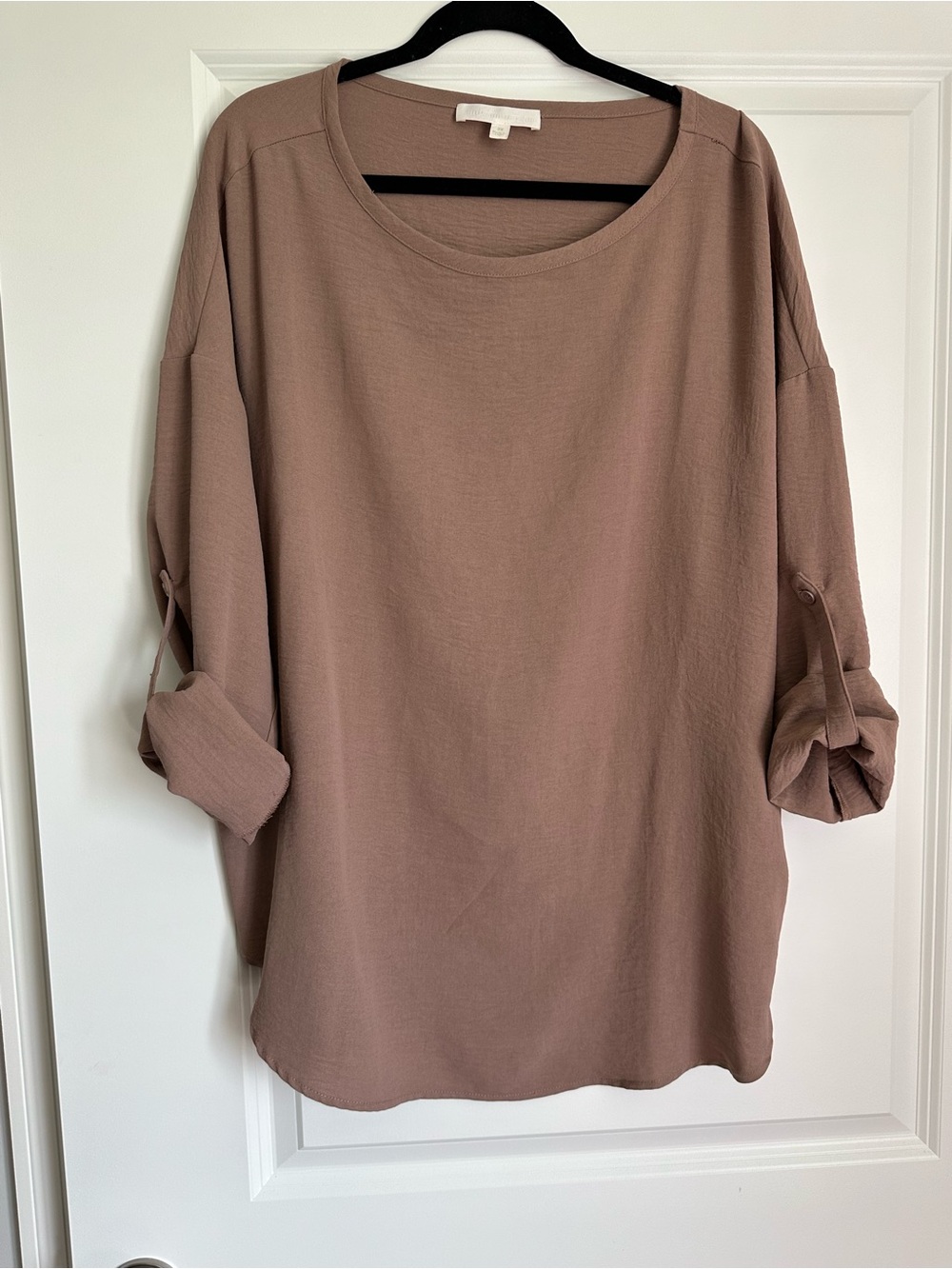 Adyson Parker Mauve-Taupe Roll-Tab Tunic Top